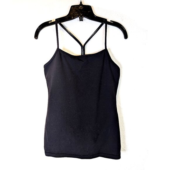 Lululemon Black tank top with attached bra size 8 - Picture 1 of 4